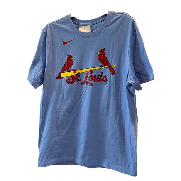 New! Nike Men's St. Louis Cardinals Nolan Arenado Blue T-Shirt Size L  Baseball - Picture 1 of 8